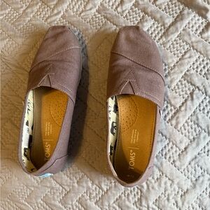 TOMS Classic Tan Canvas Slip-Ons